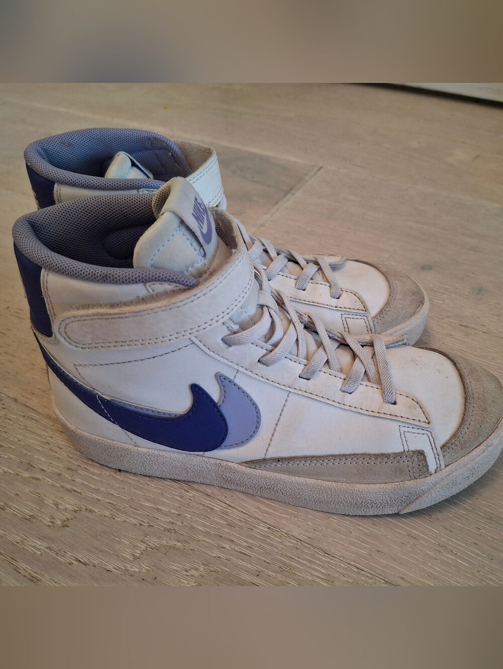 Nike Kids' Blazers White & Blue High-Top Sneakers